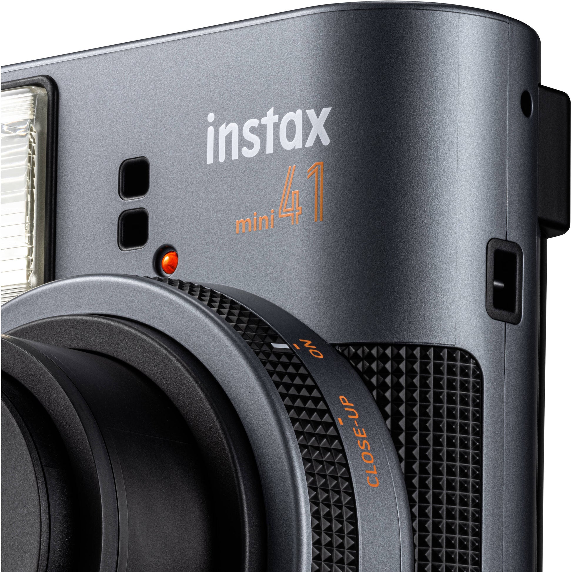 Fujifilm Instax Mini 41 instant camera with sleek two-tone design, automatic light adjustment, and close-up mode for credit card-sized instant prints