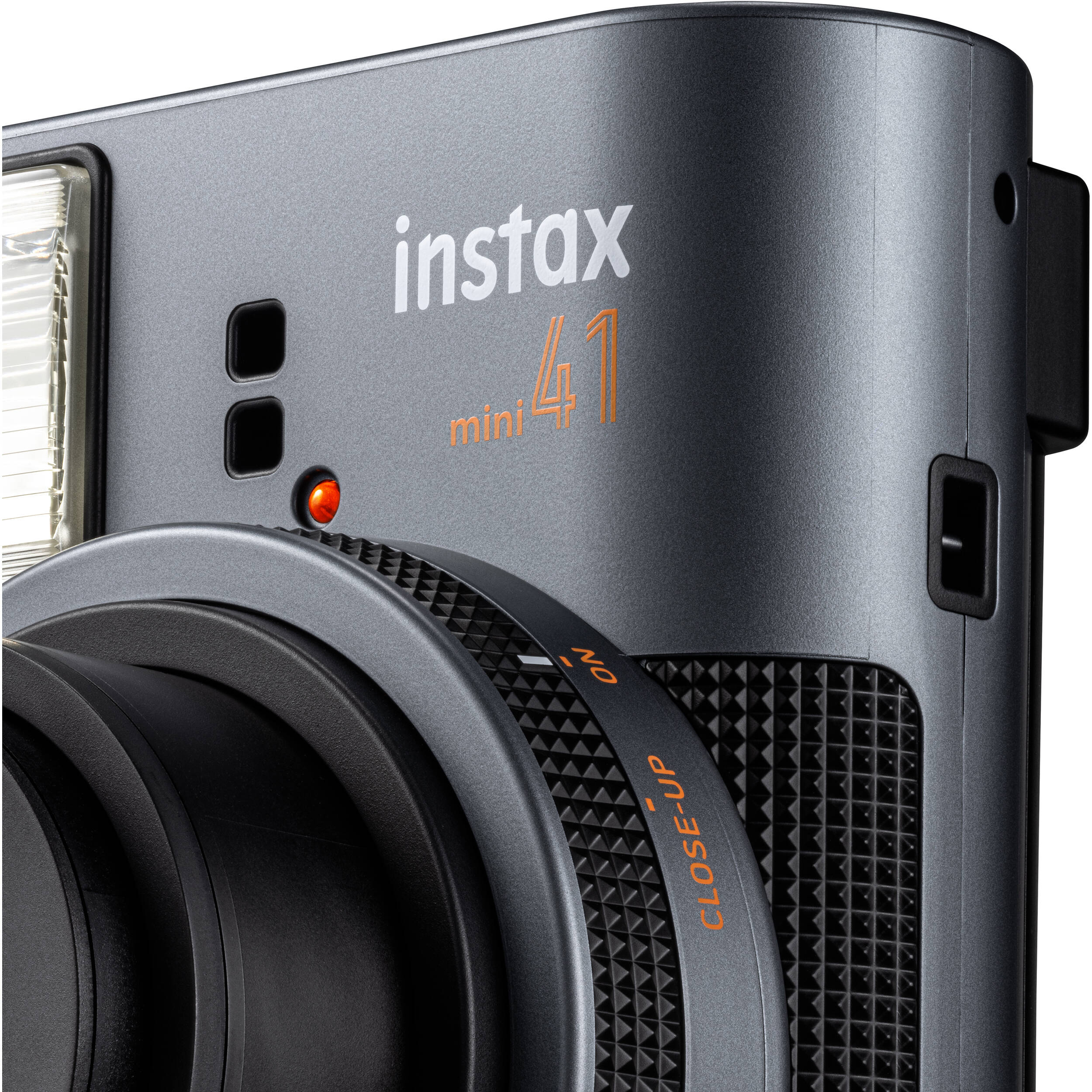 Fujifilm Instax Mini 41 instant camera with sleek two-tone design, automatic light adjustment, and close-up mode for credit card-sized instant prints