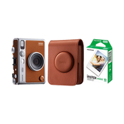 Fujifilm Instax Mini Evo Camera Brown Kit – hybrid instant camera in a classic brown finish, featuring digital preview, built-in effects, and instant print capability.