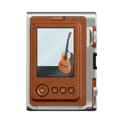 Fujifilm Instax Mini Evo Instant Film Camera (Brown) – stylish hybrid instant camera with retro brown design, digital display, lens and film effects, and instant printing.