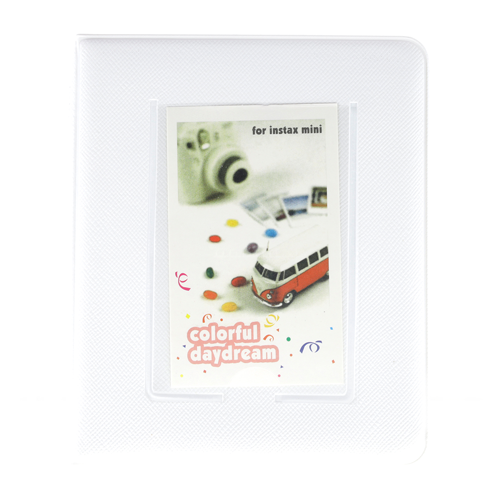Packaging for Instax Mini film with a van and camera illustration on a white background