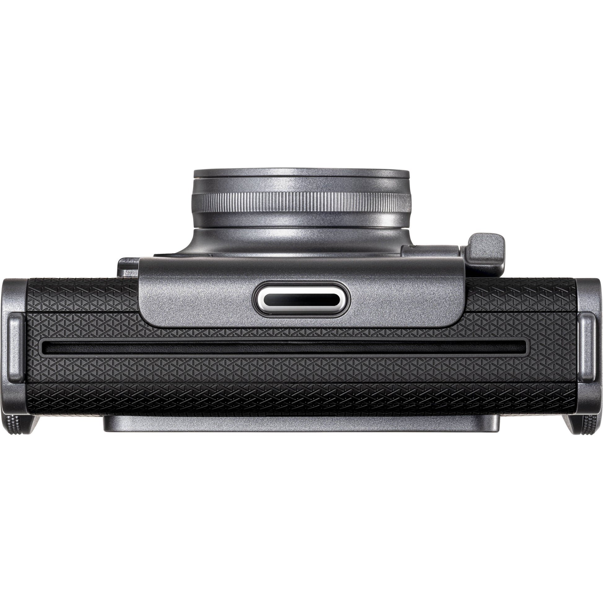 Fujifilm Instax Wide Evo hybrid instant camera with 16MP 1/3-inch CMOS sensor, fixed 16mm f/2.4 wide-angle lens, 10 lens and film effects, selfie mirror, built-in flash, tripod mount, and USB-C charging.