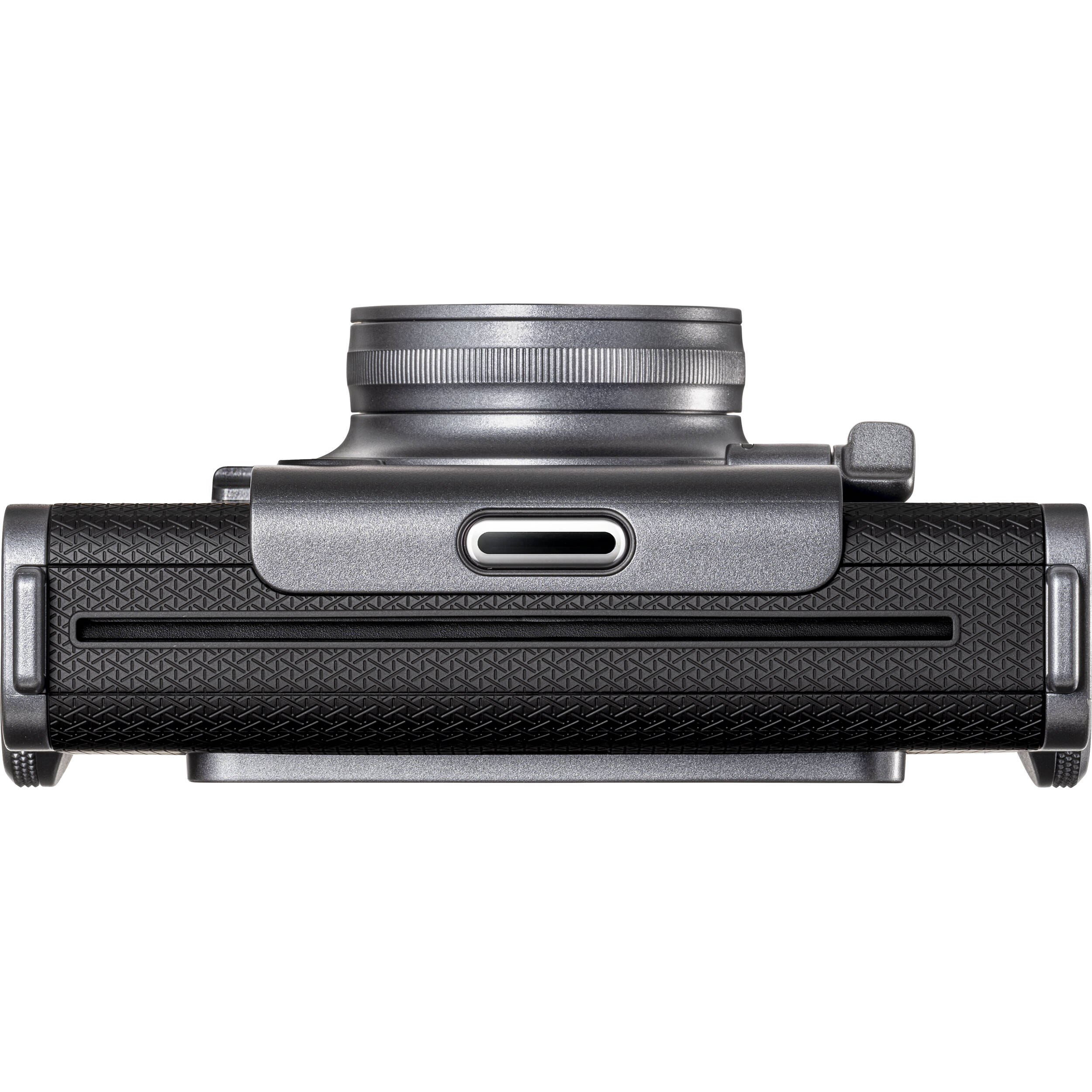 Fujifilm Instax Wide Evo hybrid instant camera with 16MP 1/3-inch CMOS sensor, fixed 16mm f/2.4 wide-angle lens, 10 lens and film effects, selfie mirror, built-in flash, tripod mount, and USB-C charging.