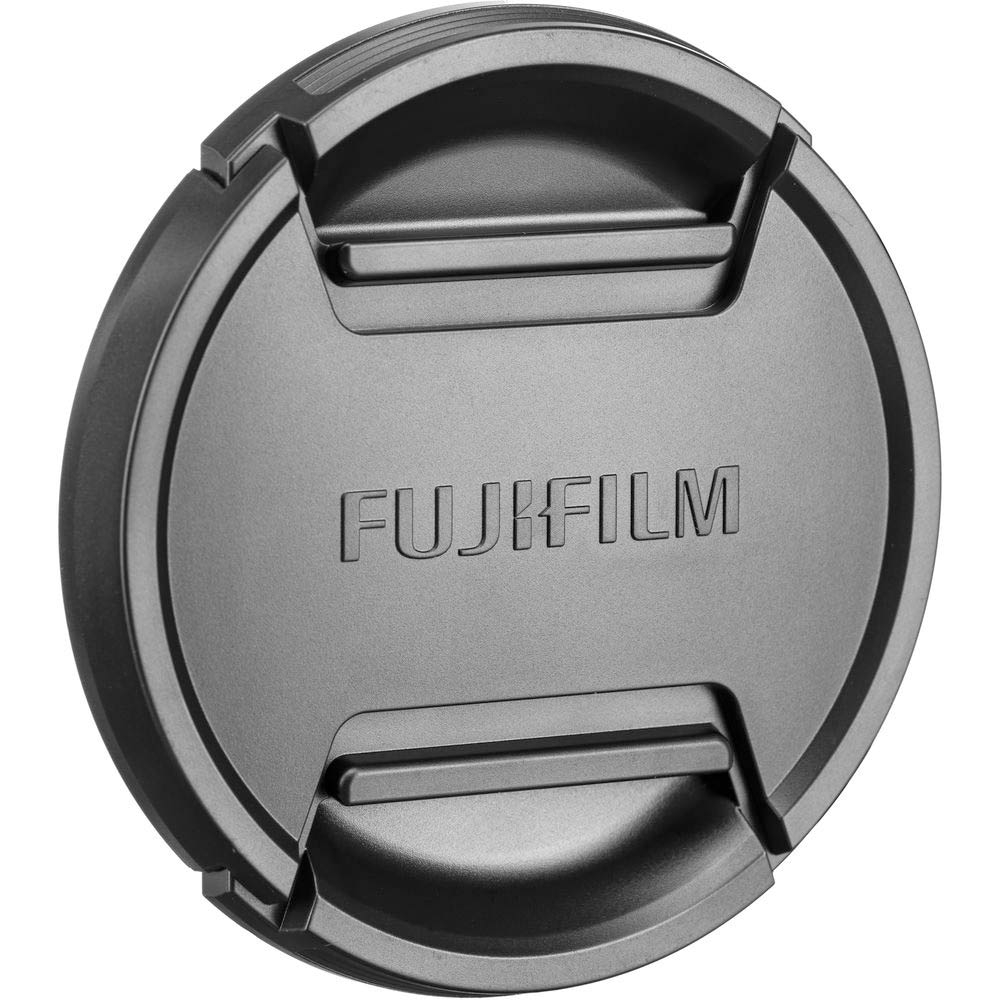 Fujifilm FLCP-77 Lens Cap is a front cap with a squeeze and snap-on mechanism for lenses or filters with a 77mm front filter thread. Replacement or and extra.