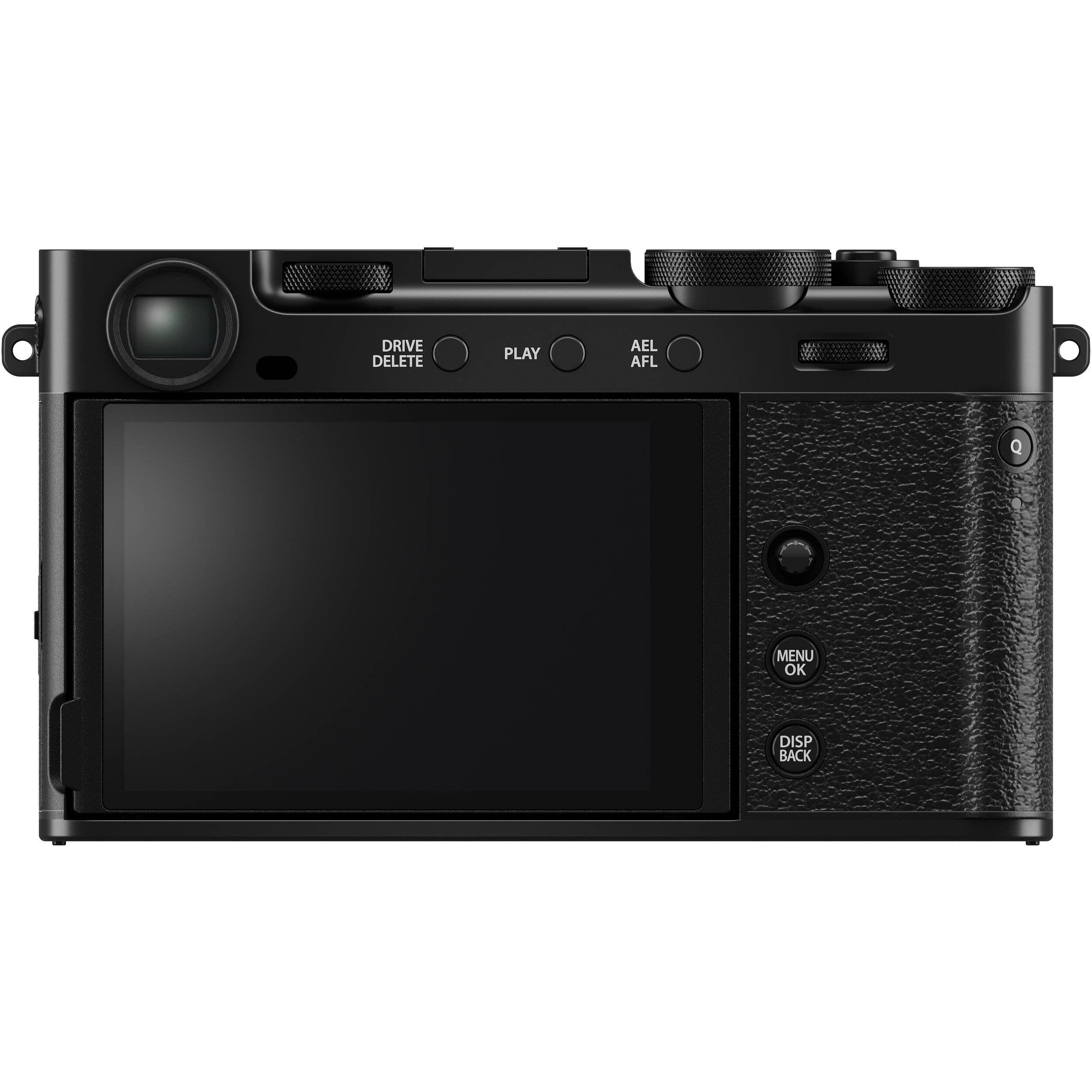 Fujifilm X-E5 black mirrorless camera with XF 23mm f/2.8 R WR compact weather-resistant pancake lens, 40.2MP APS-C sensor, fast autofocus, and 6.2K video recording