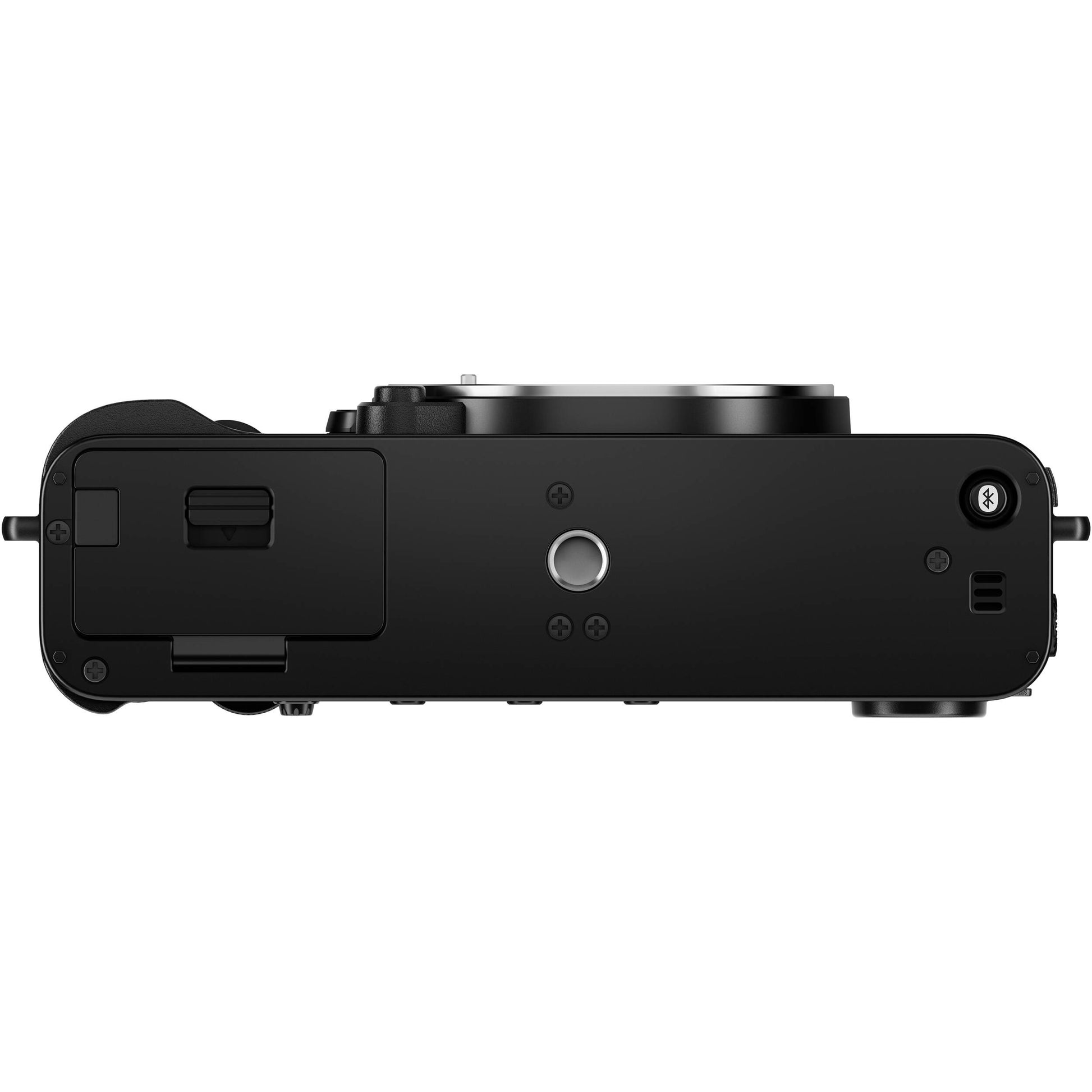 Fujifilm X-E5 black mirrorless camera with XF 23mm f/2.8 R WR compact weather-resistant pancake lens, 40.2MP APS-C sensor, fast autofocus, and 6.2K video recording