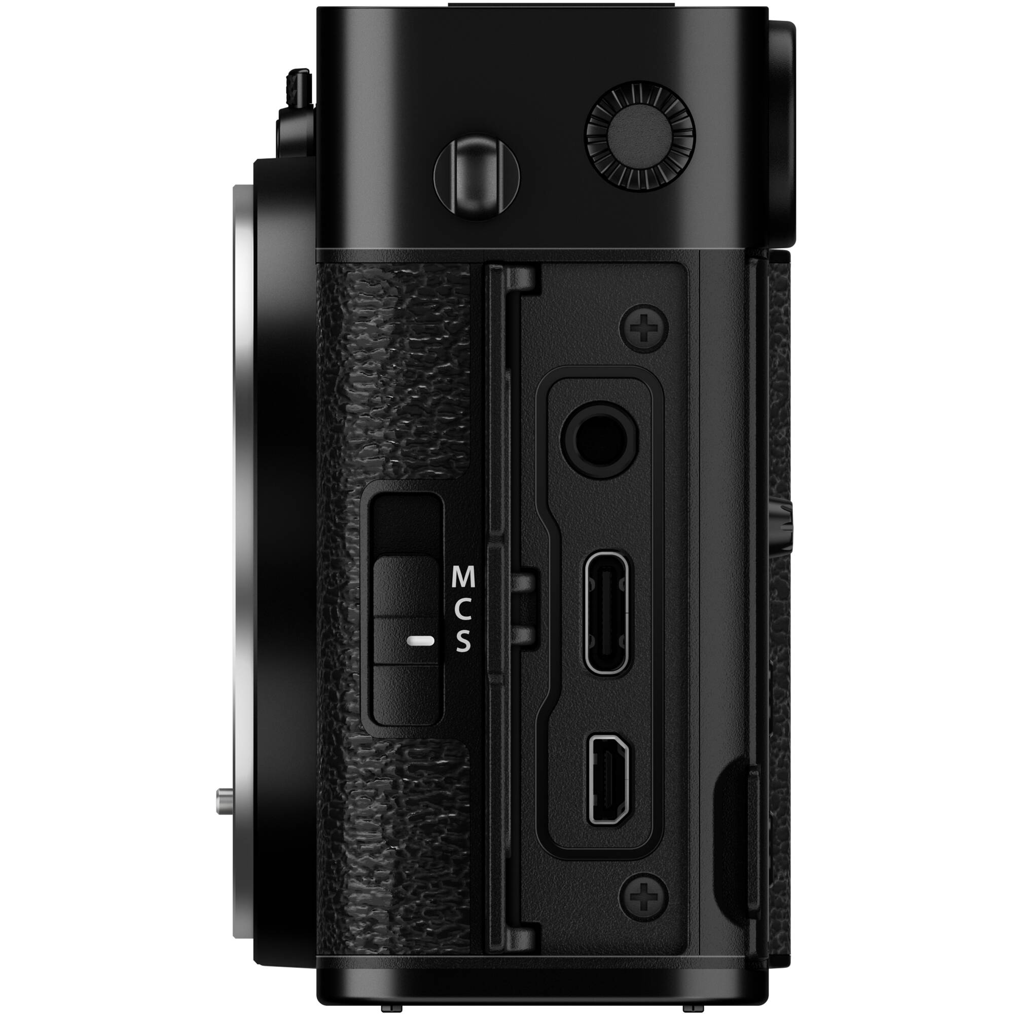 Fujifilm X-E5 black mirrorless camera with XF 23mm f/2.8 R WR compact weather-resistant pancake lens, 40.2MP APS-C sensor, fast autofocus, and 6.2K video recording