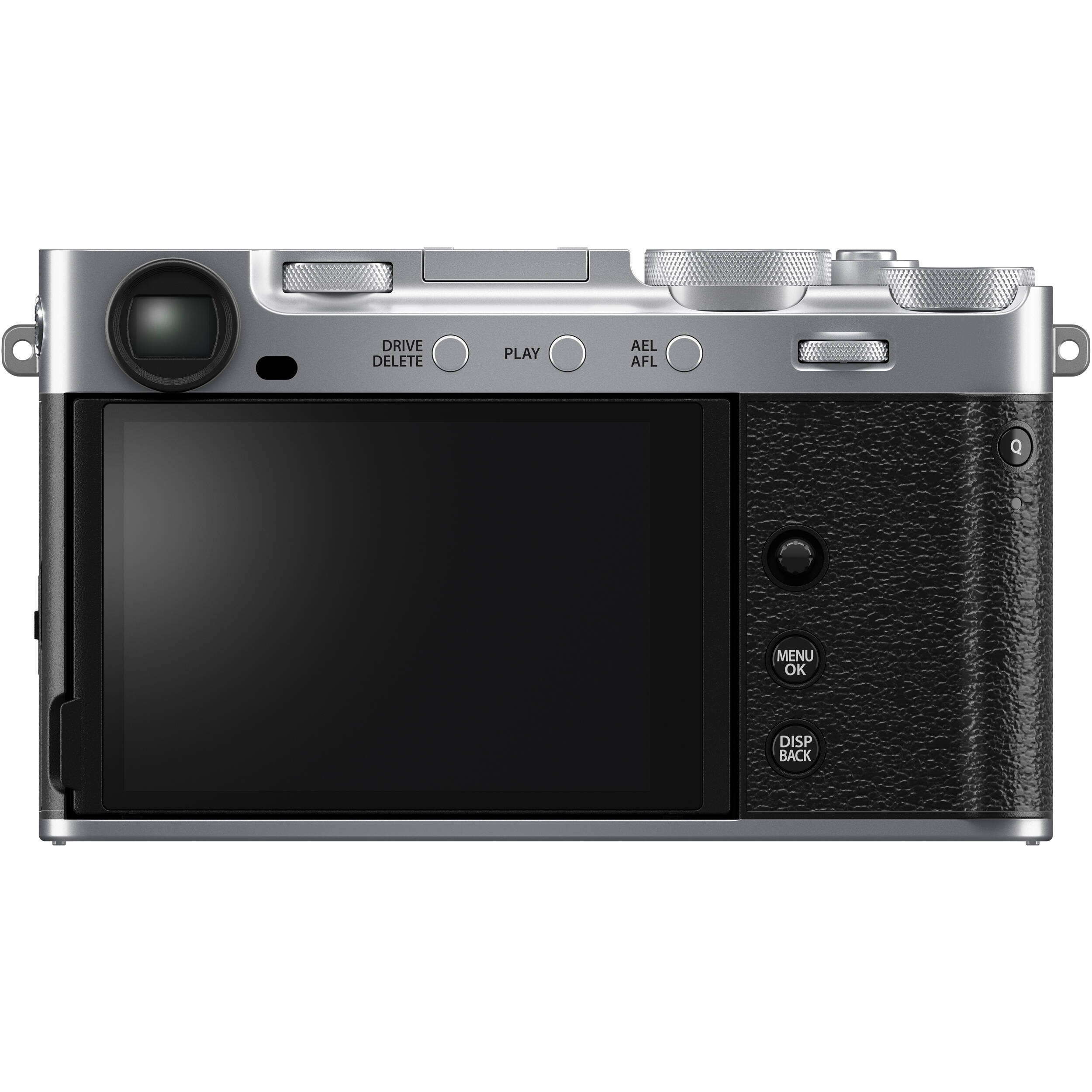 Fujifilm X-E5 silver mirrorless camera with XF 23mm f/2.8 R WR compact weather-resistant pancake lens, 40.2MP APS-C sensor, fast autofocus, and 6.2K video recording