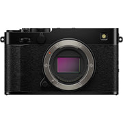 Fujifilm X-E5 black mirrorless camera with 40.2MP APS-C X-Trans CMOS 5 HR sensor, 7-stop in-body image stabilization, advanced autofocus, and 6.2K video recording capability