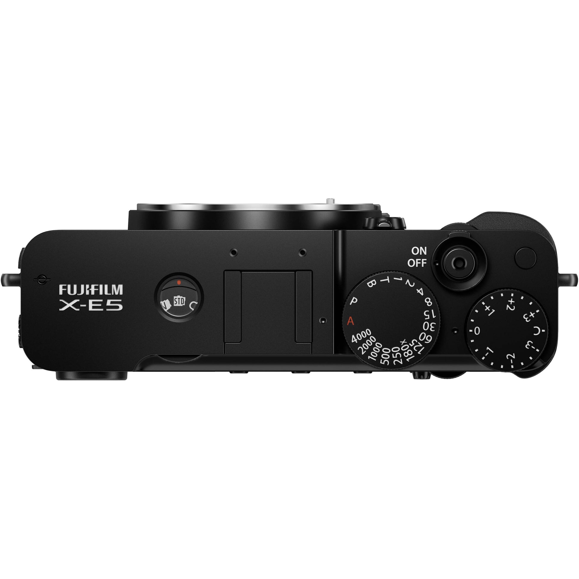 Fujifilm X-E5 black mirrorless camera with 40.2MP APS-C X-Trans CMOS 5 HR sensor, 7-stop in-body image stabilization, advanced autofocus, and 6.2K video recording capability