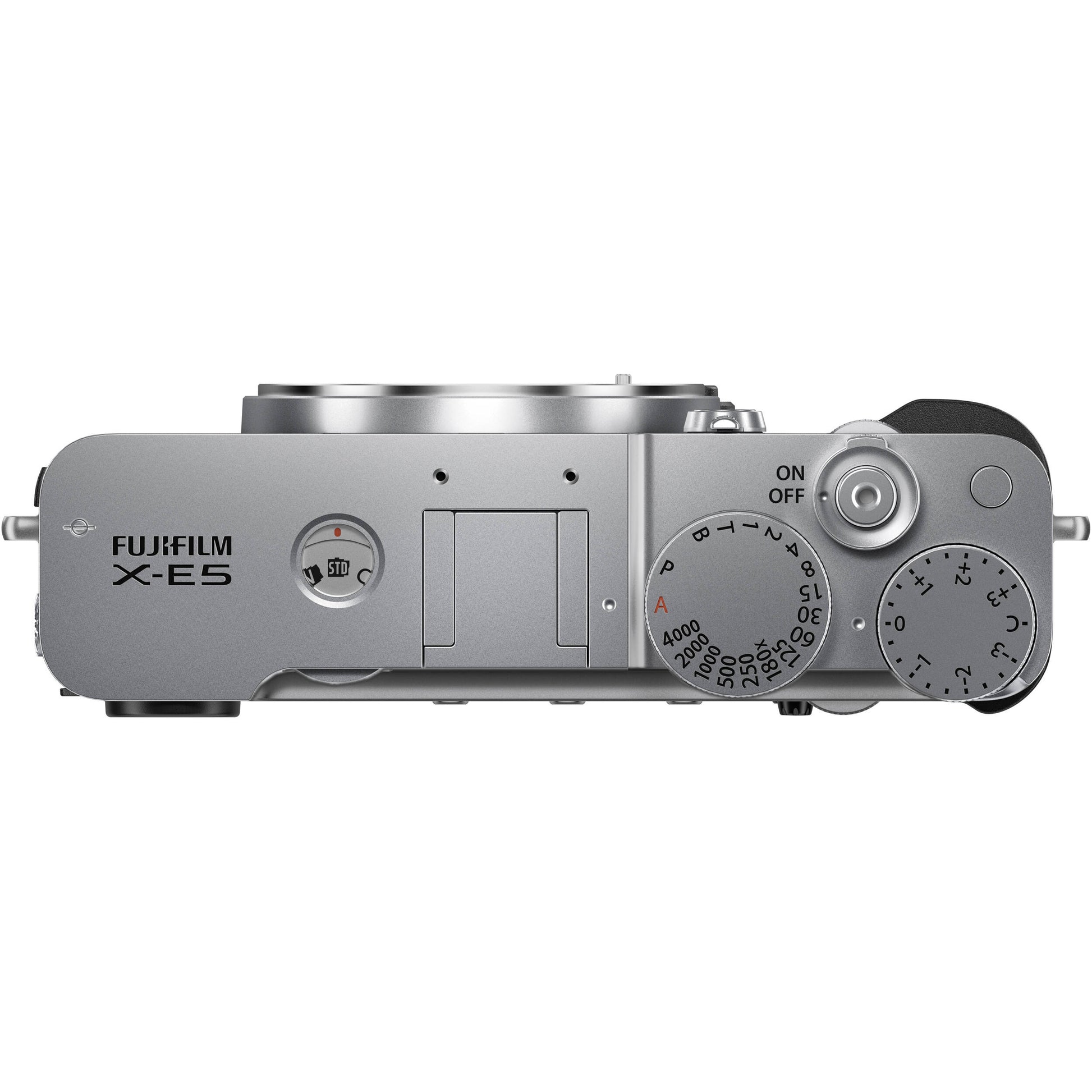 Fujifilm X-E5 silver mirrorless camera with 40.2MP APS-C X-Trans CMOS 5 HR sensor, 7-stop in-body image stabilization, advanced autofocus, and 6.2K video recording