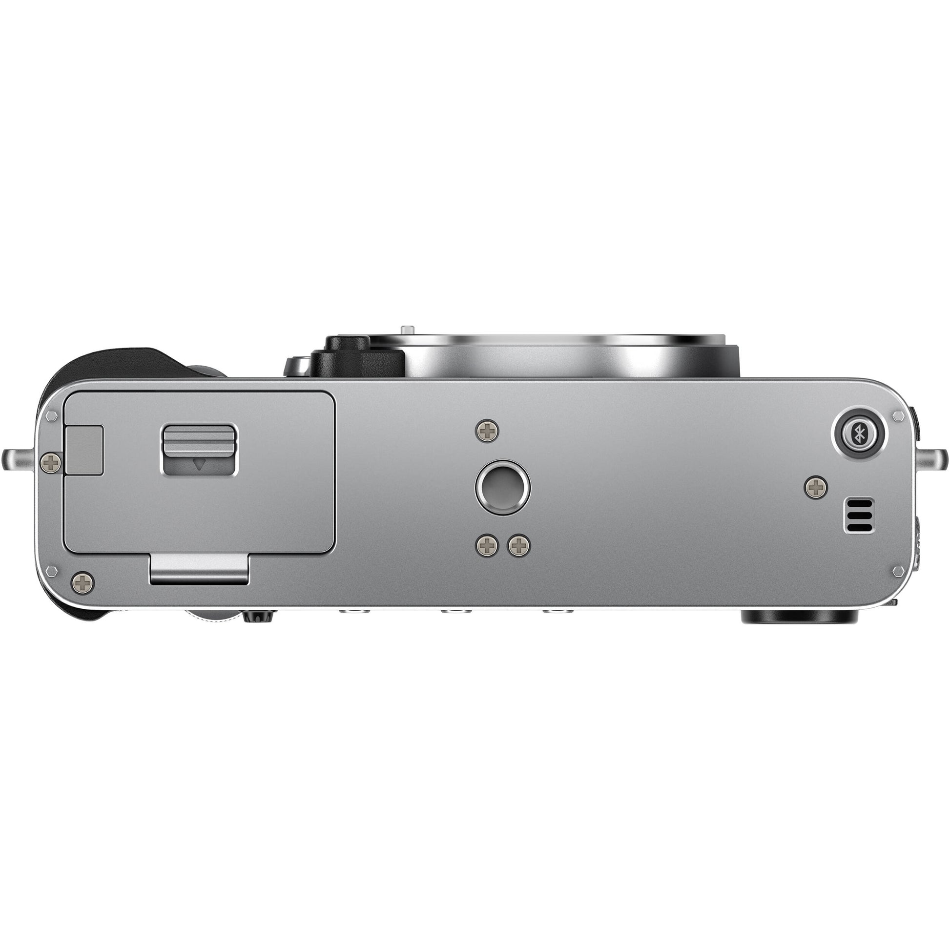 Fujifilm X-E5 silver mirrorless camera with 40.2MP APS-C X-Trans CMOS 5 HR sensor, 7-stop in-body image stabilization, advanced autofocus, and 6.2K video recording