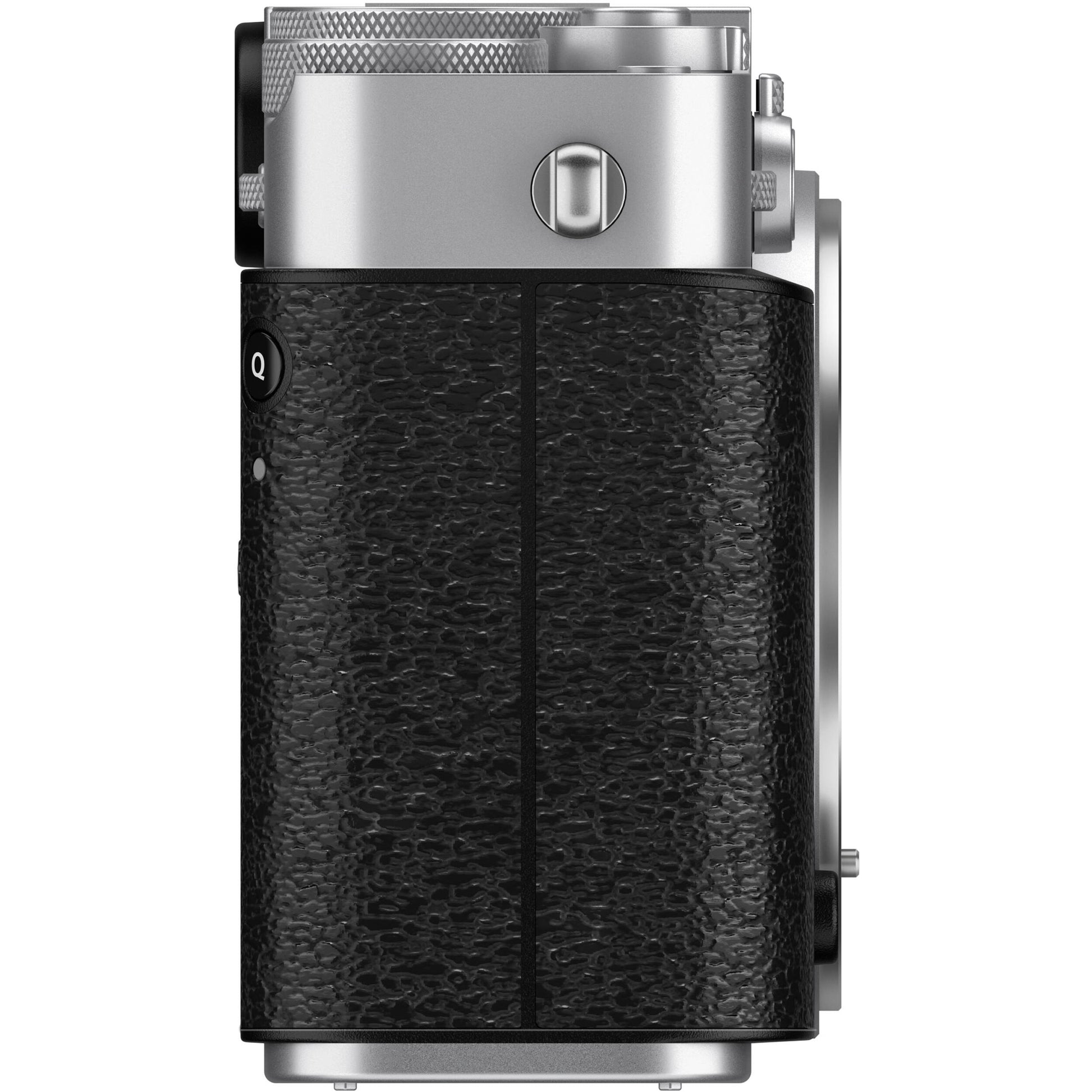 Fujifilm X-E5 silver mirrorless camera with 40.2MP APS-C X-Trans CMOS 5 HR sensor, 7-stop in-body image stabilization, advanced autofocus, and 6.2K video recording