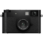 Fujifilm X half black compact digital camera with 1-inch vertical sensor, 32mm-equivalent lens, optical viewfinder, and 2.4-inch touchscreen for creative vertical photography