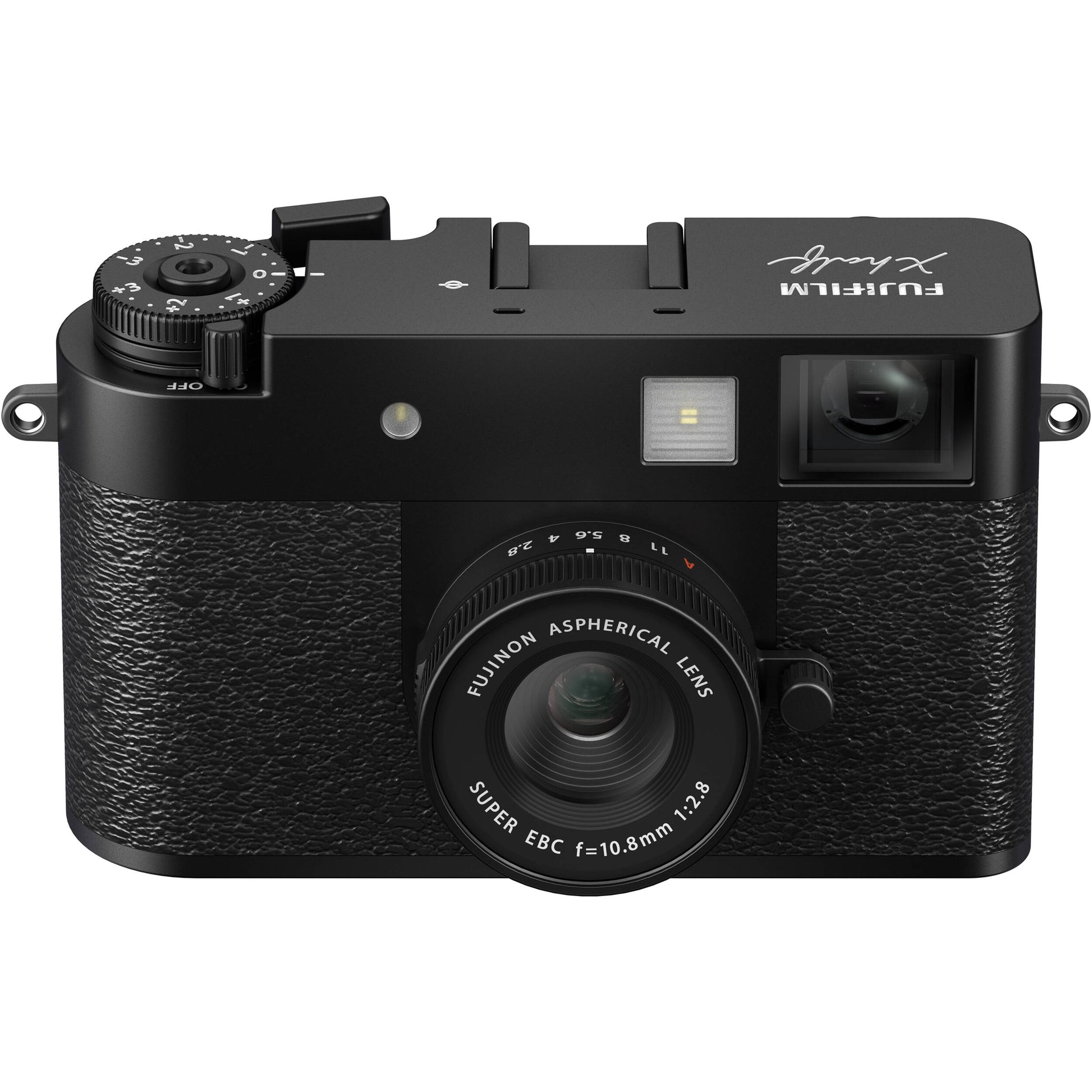 Fujifilm X half black compact digital camera with 1-inch vertical sensor, 32mm-equivalent lens, optical viewfinder, and 2.4-inch touchscreen for creative vertical photography