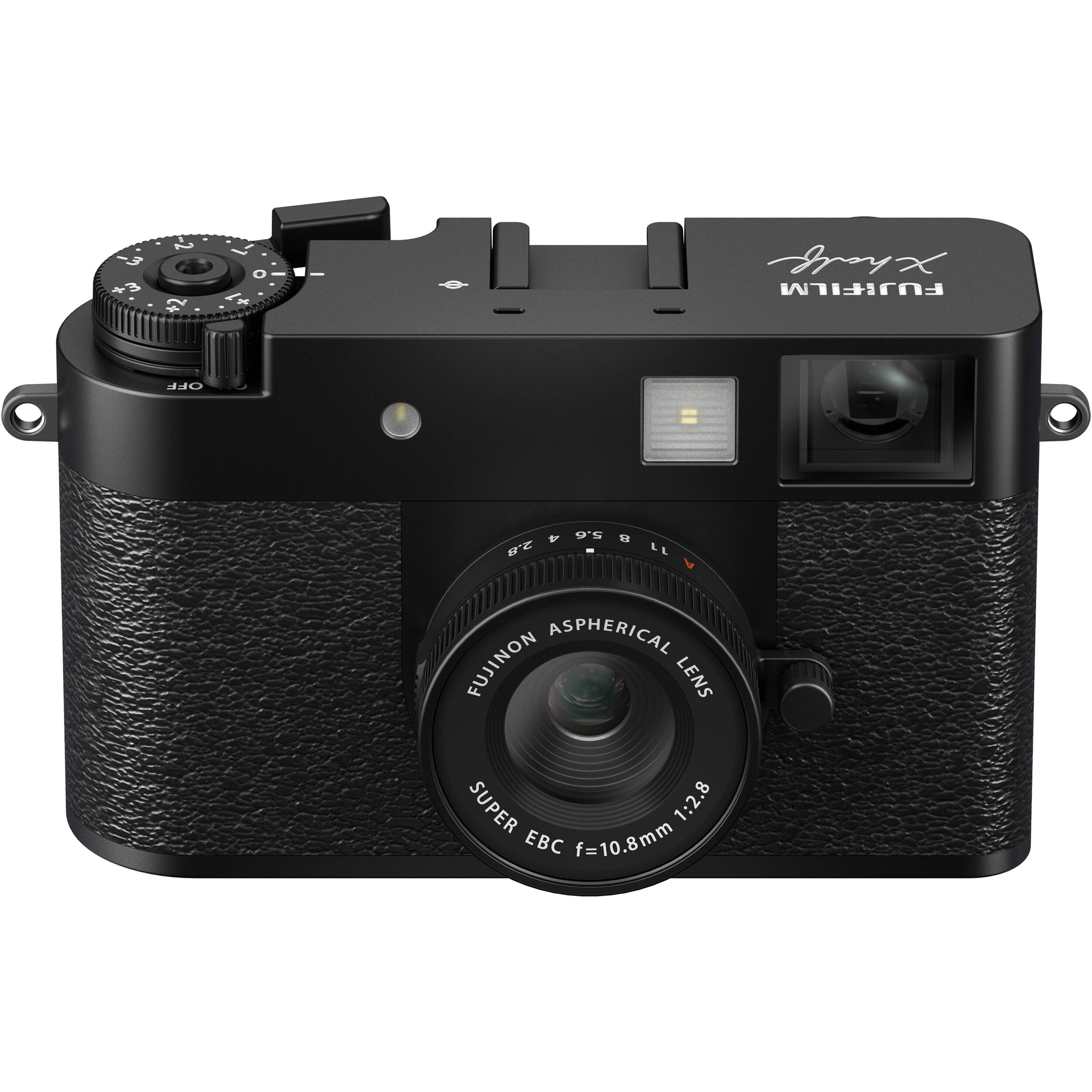 Fujifilm X half black compact digital camera with 1-inch vertical sensor, 32mm-equivalent lens, optical viewfinder, and 2.4-inch touchscreen for creative vertical photography