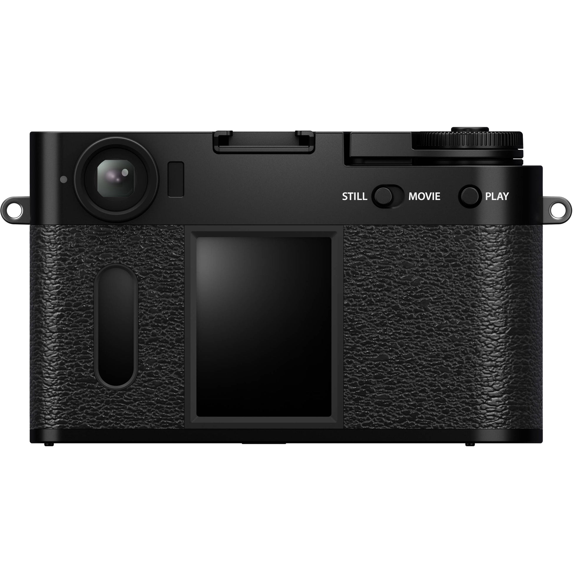 Fujifilm X half black compact digital camera with 1-inch vertical sensor, 32mm-equivalent lens, optical viewfinder, and 2.4-inch touchscreen for creative vertical photography
