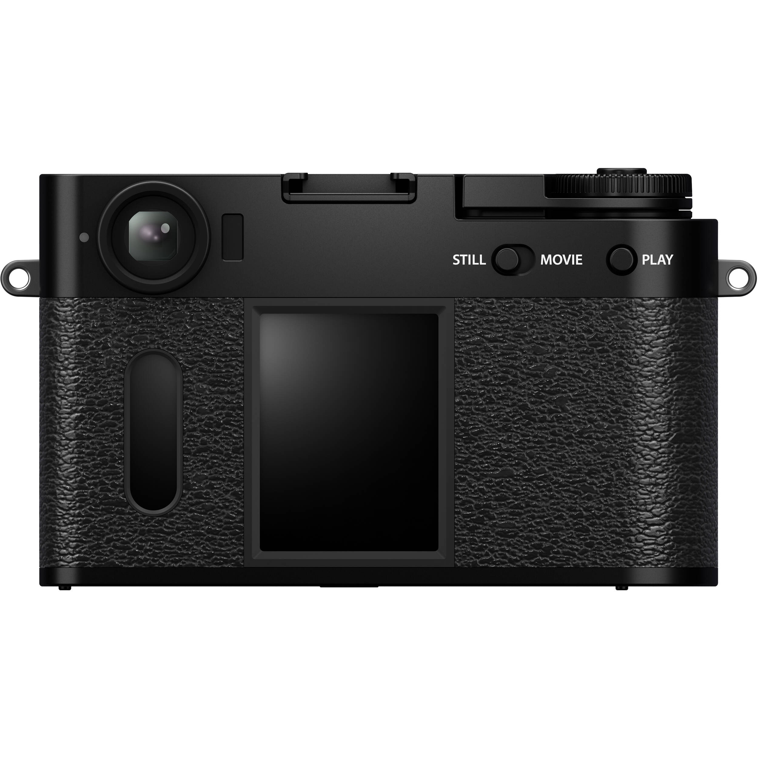 Fujifilm X half black compact digital camera with 1-inch vertical sensor, 32mm-equivalent lens, optical viewfinder, and 2.4-inch touchscreen for creative vertical photography
