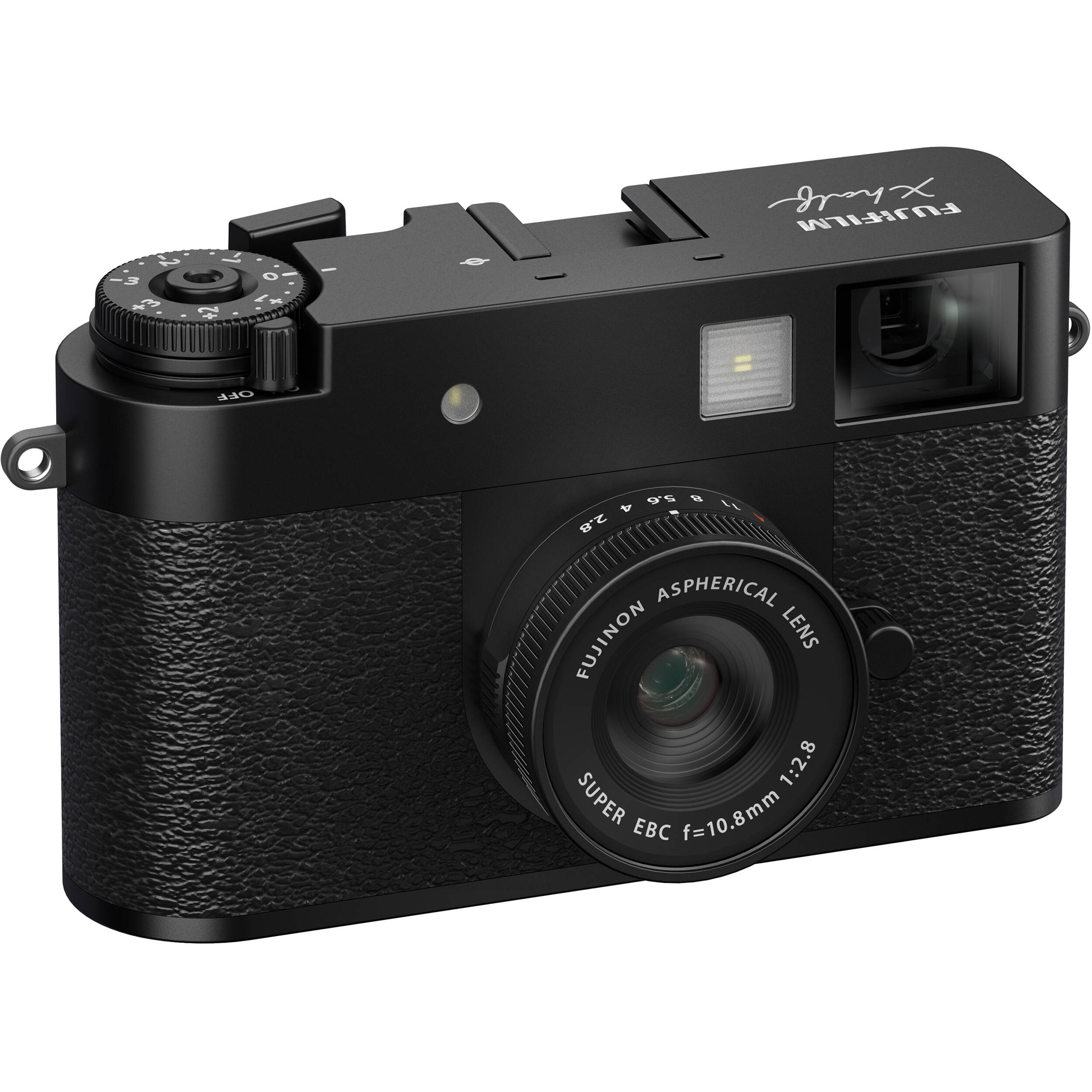 Fujifilm X half black compact digital camera with 1-inch vertical sensor, 32mm-equivalent lens, optical viewfinder, and 2.4-inch touchscreen for creative vertical photography