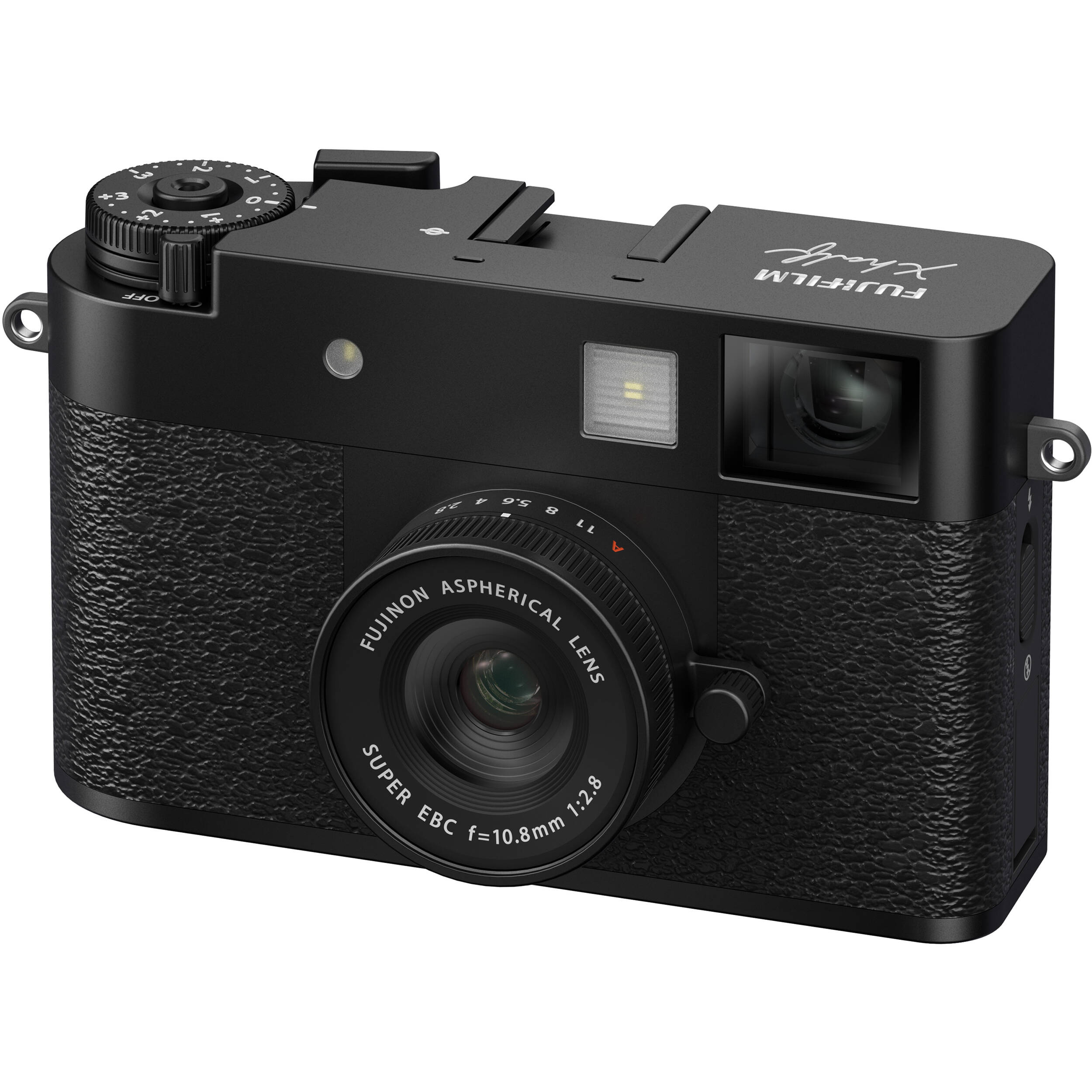 Fujifilm X half black compact digital camera with 1-inch vertical sensor, 32mm-equivalent lens, optical viewfinder, and 2.4-inch touchscreen for creative vertical photography