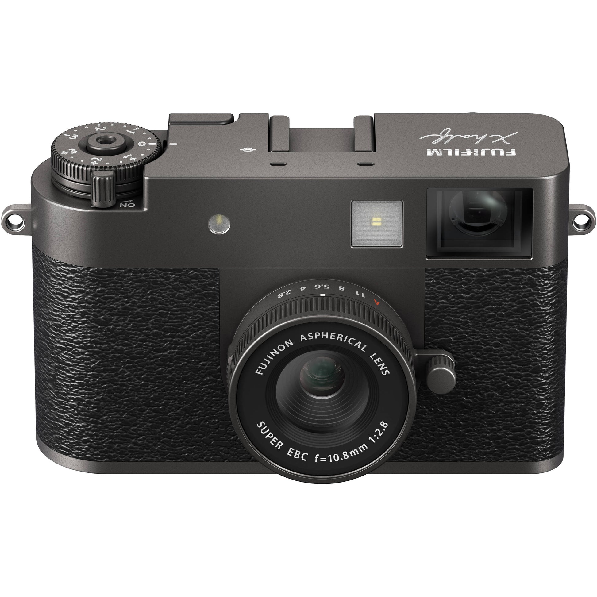 Fujifilm X half charcoal silver compact digital camera with 1-inch vertical sensor, 32mm-equivalent lens, optical viewfinder, and touchscreen optimized for vertical photography
