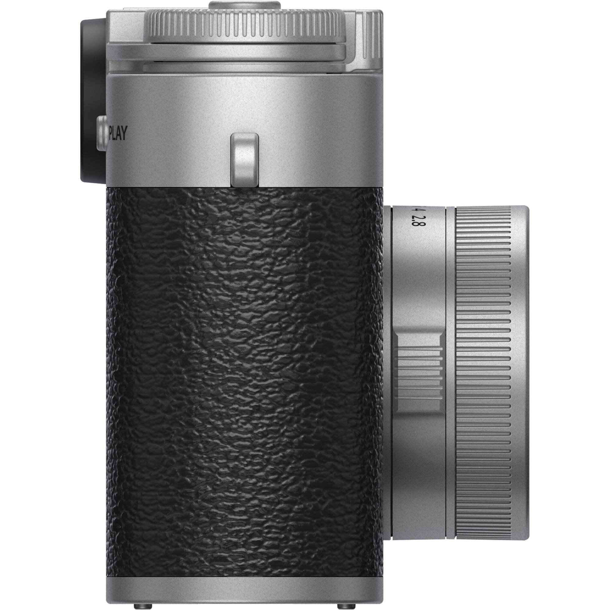 Fujifilm X half silver compact digital camera featuring 1-inch vertical sensor, 32mm-equivalent lens, optical viewfinder, and 2.4-inch touchscreen optimized for vertical photography
