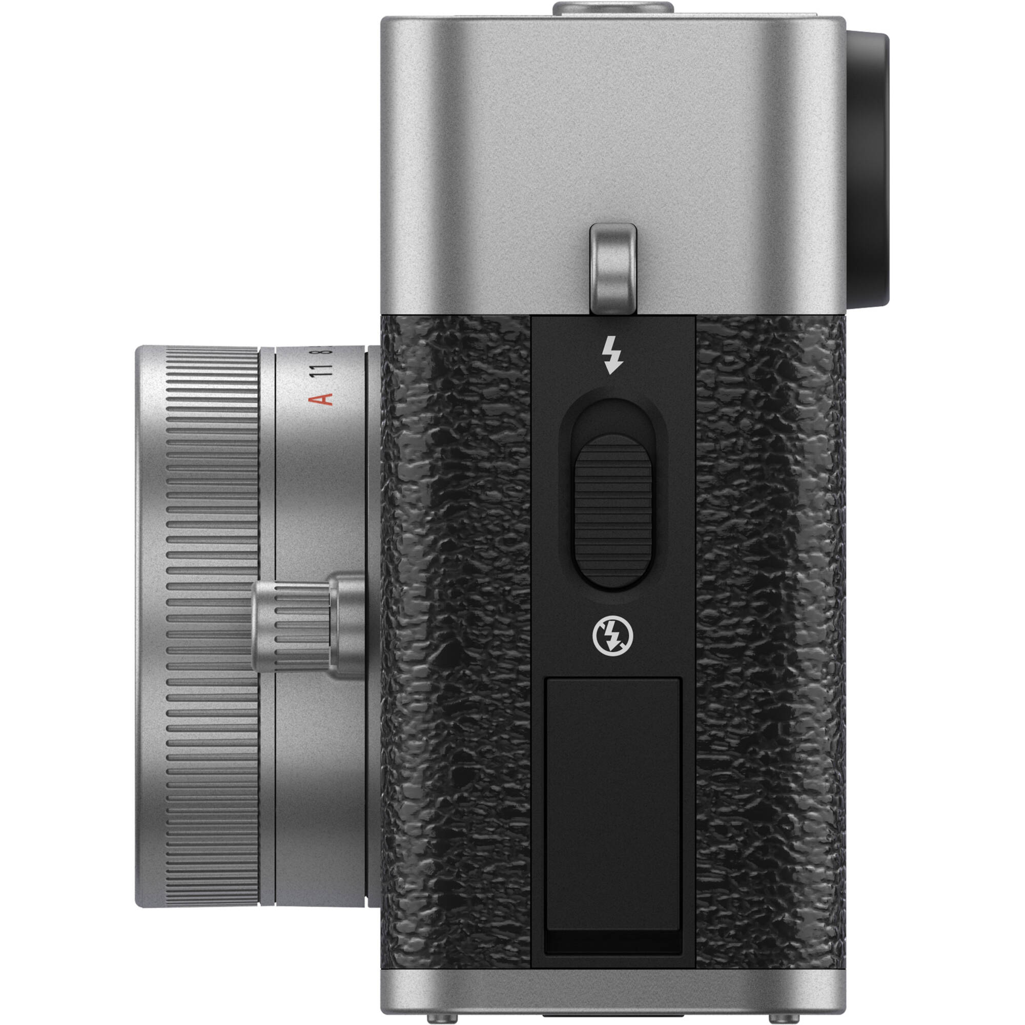 Fujifilm X half silver compact digital camera featuring 1-inch vertical sensor, 32mm-equivalent lens, optical viewfinder, and 2.4-inch touchscreen optimized for vertical photography