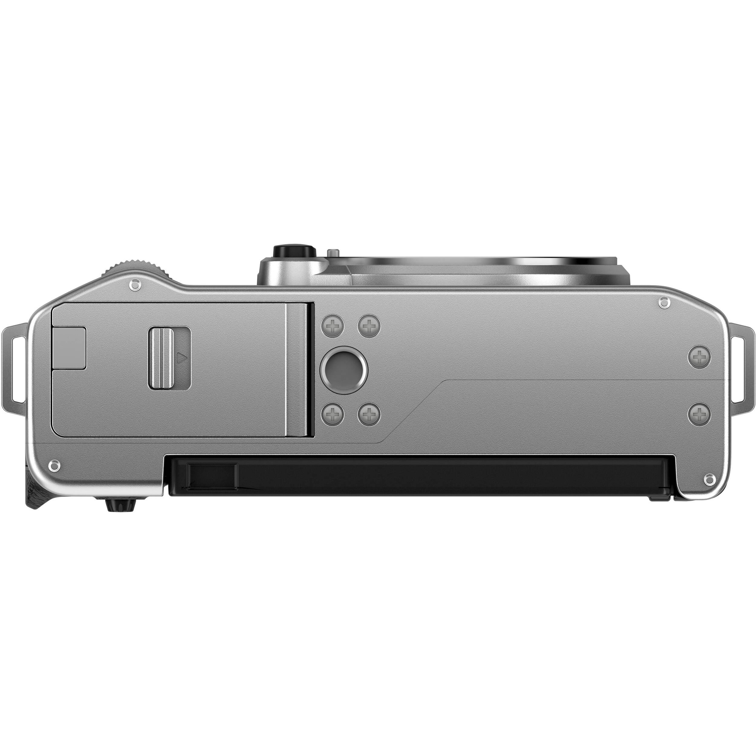 Fujifilm X-M5 silver mirrorless camera with 26.1MP APS-C X-Trans CMOS 4 sensor, X-Processor 5 engine, 3-inch fully articulated touchscreen, 6.2K video recording, and 8fps continuous shooting
