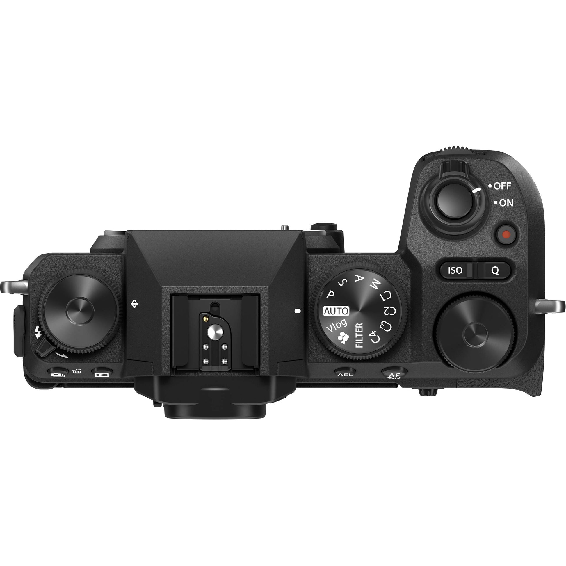 Fujifilm X-S20 black mirrorless camera with XF 16-50mm f/2.8-4.8 R LM WR lens, 26.1MP APS-C X-Trans CMOS 4 sensor, 5-axis in-body image stabilization, 2.36m-dot OLED EVF, and 6.2K video recording