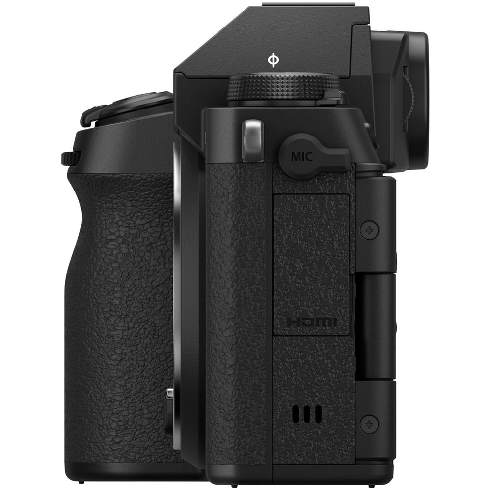 Fujifilm X-S20 black mirrorless camera with 26.1MP APS-C X-Trans CMOS 4 sensor, 8fps mechanical shutter, 20/30fps electronic shutter, 4K video, and 5-axis sensor-shift stabilization