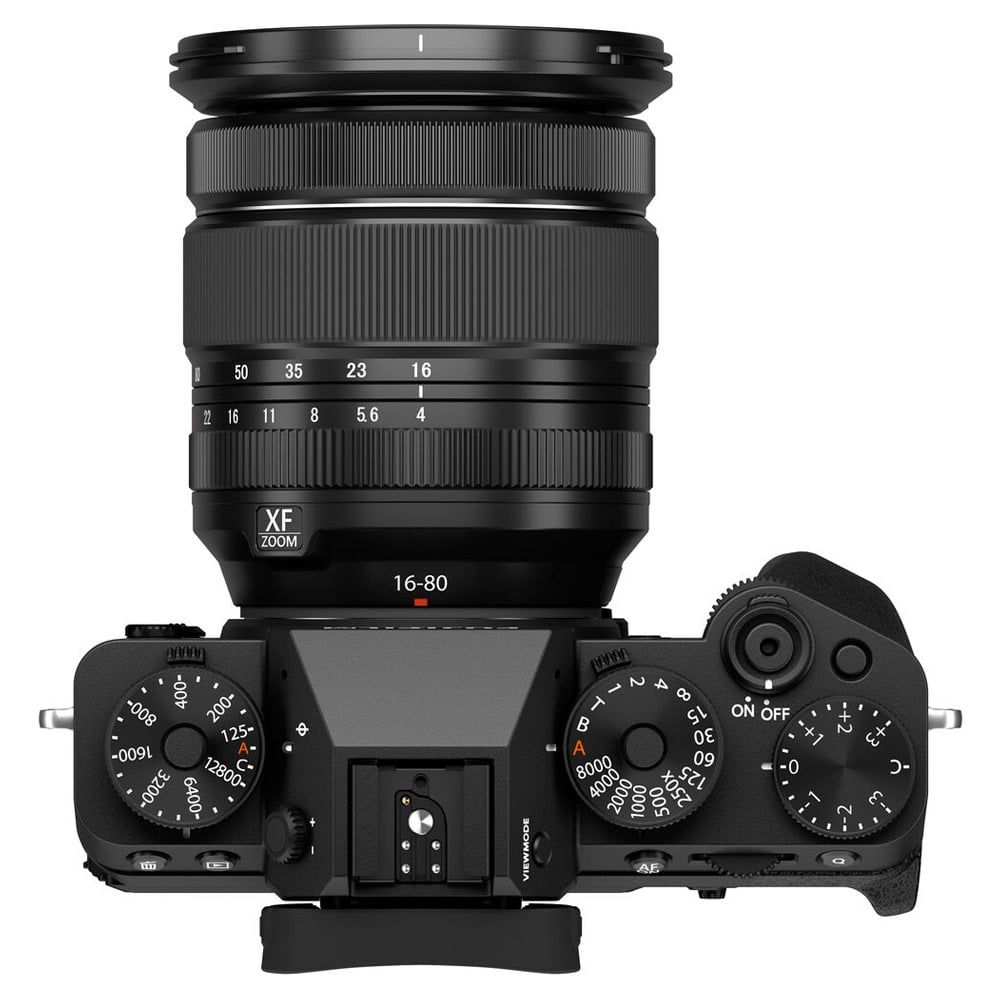 Fujifilm X-T5 Mirrorless Camera with 16-80mm Lens – black APS-C camera kit featuring a 40MP sensor, in-body stabilisation, and versatile zoom lens for stills and video.