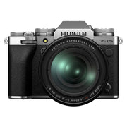 Fujifilm X-T5 Mirrorless Camera with 16-80mm Lens – silver APS-C camera kit with 40MP sensor, in-body image stabilization, and versatile zoom lens for high-quality stills and video.
