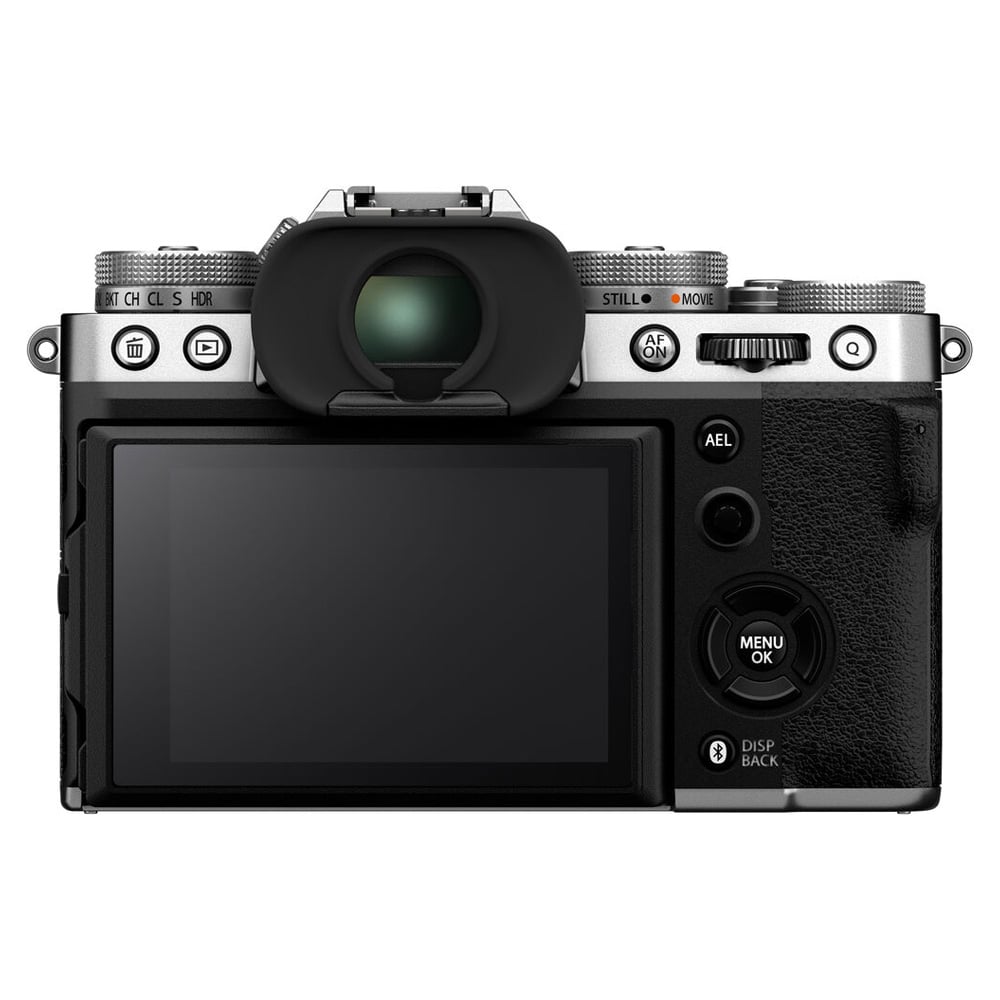 Fujifilm X-T5 Mirrorless Camera with 16-80mm Lens – silver APS-C camera kit with 40MP sensor, in-body image stabilization, and versatile zoom lens for high-quality stills and video.