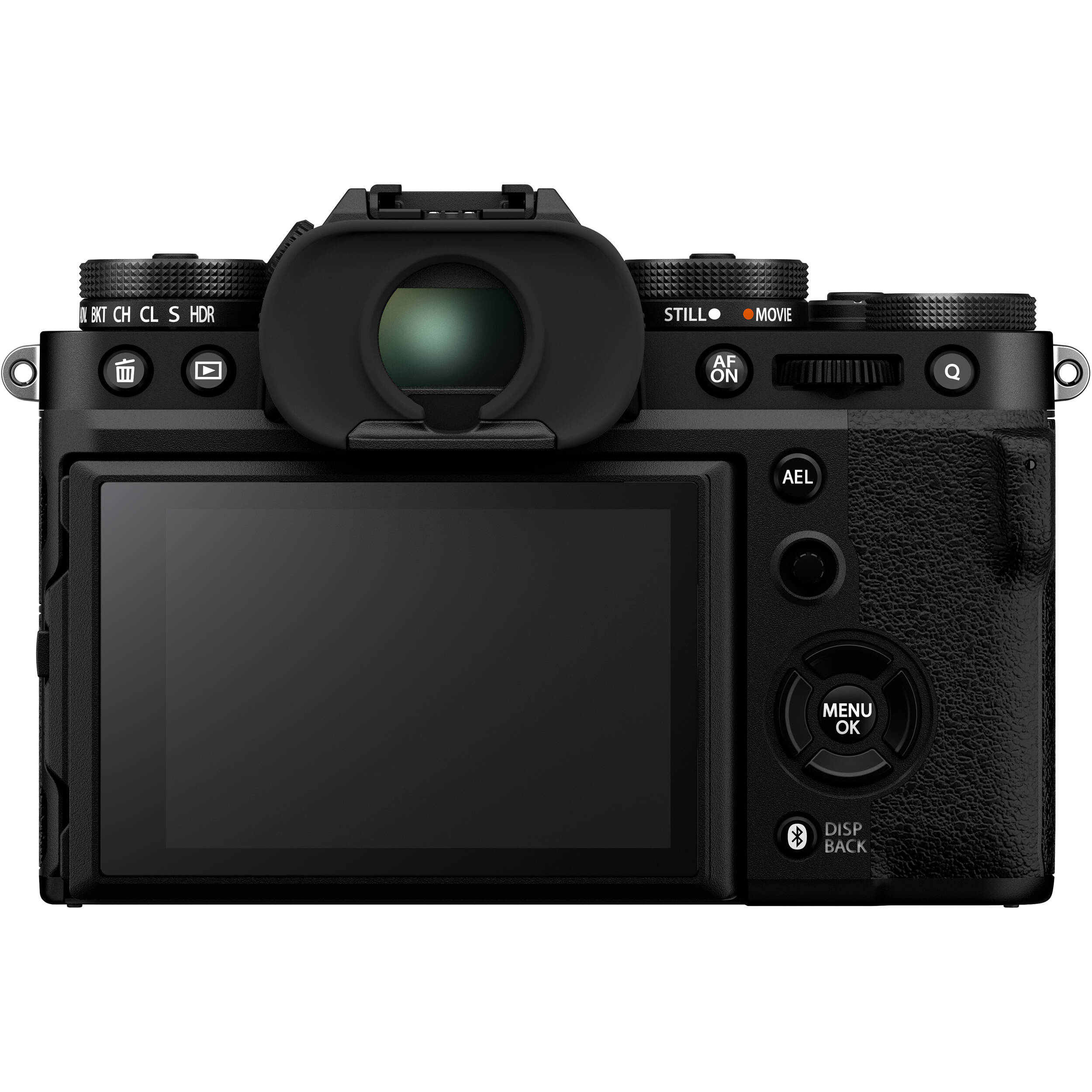 Fujifilm X-T5 black mirrorless camera with XF 16-50mm f/2.8-4.8 R LM WR lens, 40.2MP APS-C X-Trans CMOS 5 HR sensor, 7-stop in-body image stabilization, 3.69m-dot OLED EVF, and advanced video with 4K 120p and 6.2K 30p recording