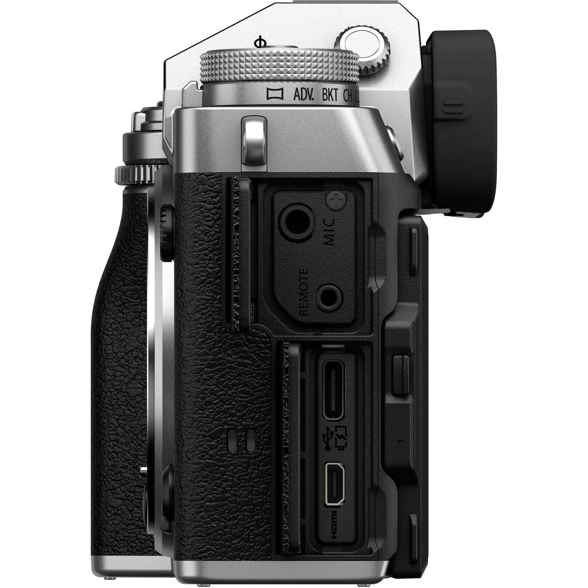 Fujifilm X-T5 silver mirrorless camera with XF 16-50mm f/2.8-4.8 R LM WR lens, 40.2MP APS-C X-Trans CMOS 5 HR sensor, 7-stop in-body image stabilization, 3.69m-dot OLED EVF, and advanced video with 4K 120p and 6.2K 30p recording