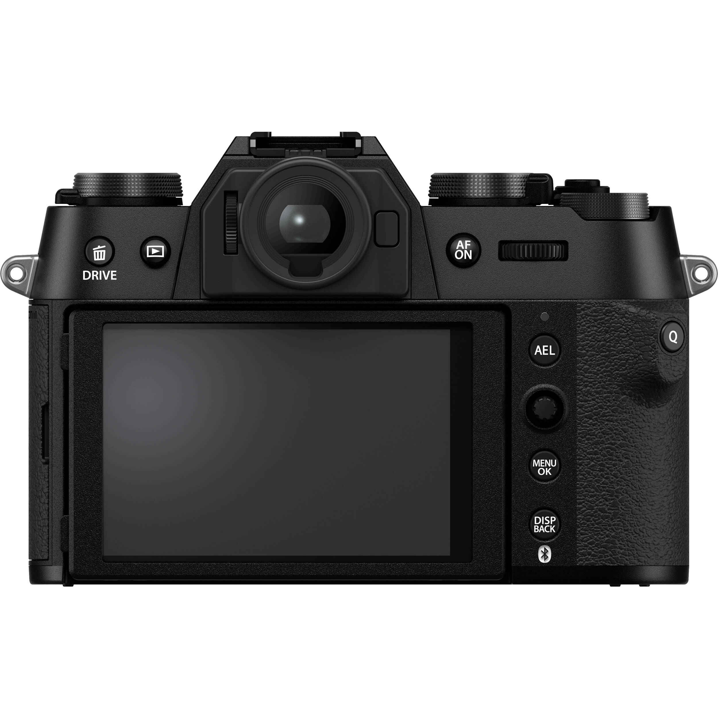 Fujifilm X-T50 black mirrorless camera with 40.2MP APS-C X-Trans CMOS 5 HR sensor, 7-stop in-body image stabilization, hybrid autofocus, 3-inch tilting touchscreen, 2.36M-dot OLED EVF, and 6K video recording