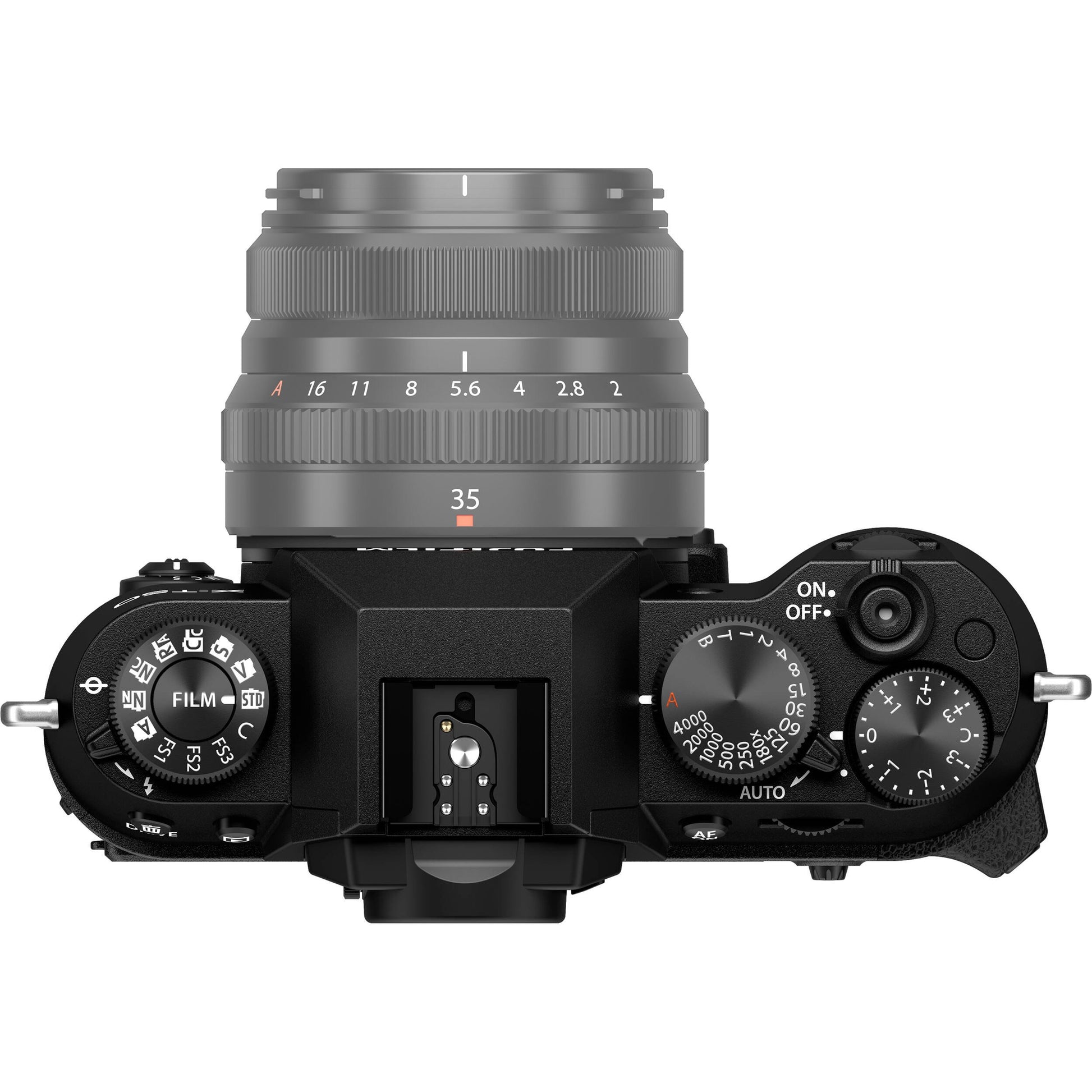 Fujifilm X-T50 black mirrorless camera with 40.2MP APS-C X-Trans CMOS 5 HR sensor, 7-stop in-body image stabilization, hybrid autofocus, 3-inch tilting touchscreen, 2.36M-dot OLED EVF, and 6K video recording