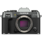 Fujifilm X-T50 charcoal grey mirrorless camera with 40.2MP APS-C X-Trans CMOS 5 HR sensor, 7-stop in-body image stabilization, hybrid autofocus, 3-inch tilting touchscreen, 2.36M-dot OLED EVF, and 6K video recording