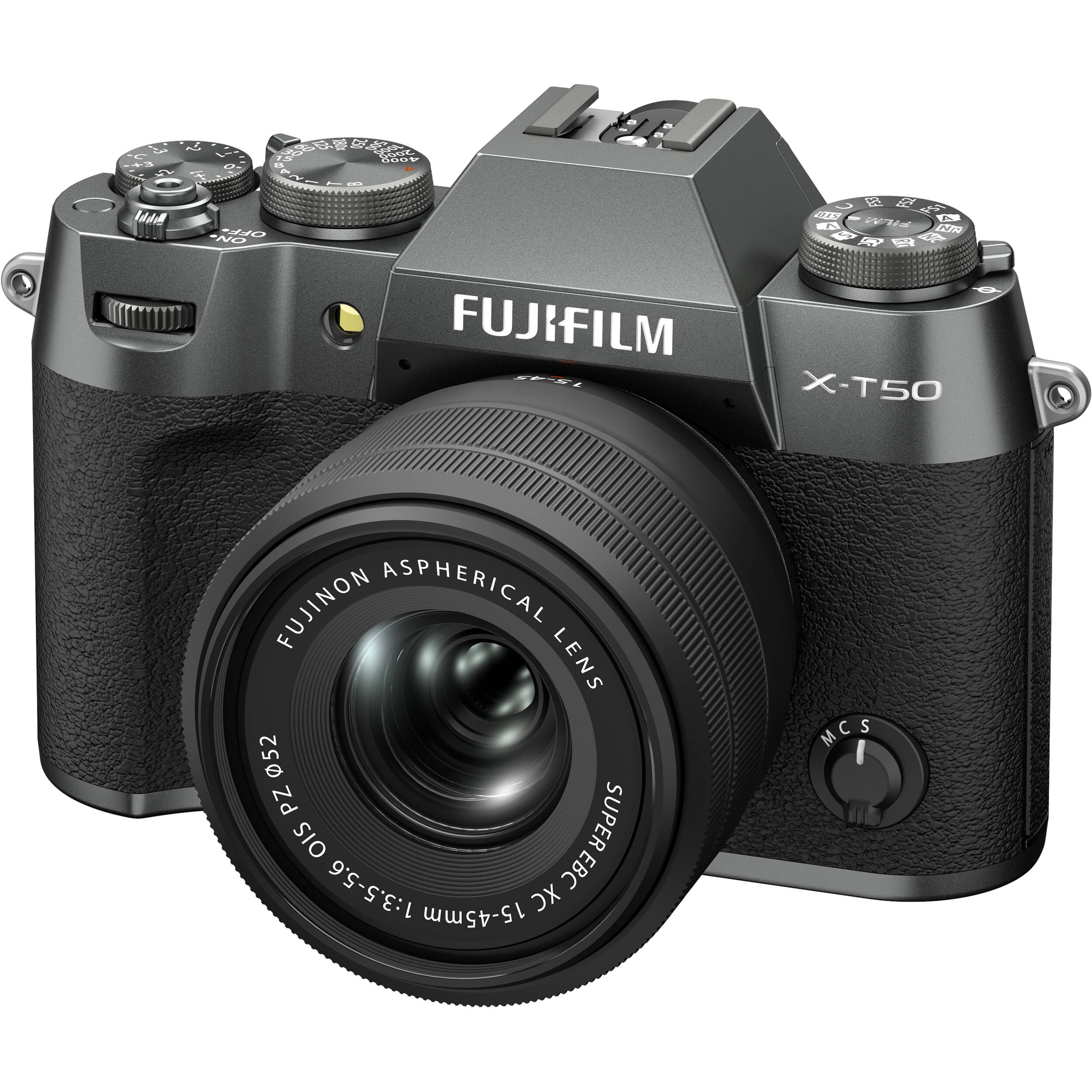 Fujifilm X-T50 Mirrorless Digital Camera with 15-45mm Lens – compact APS-C camera kit featuring a 40MP sensor, Film Simulation modes, and versatile zoom lens for everyday photography and video.
