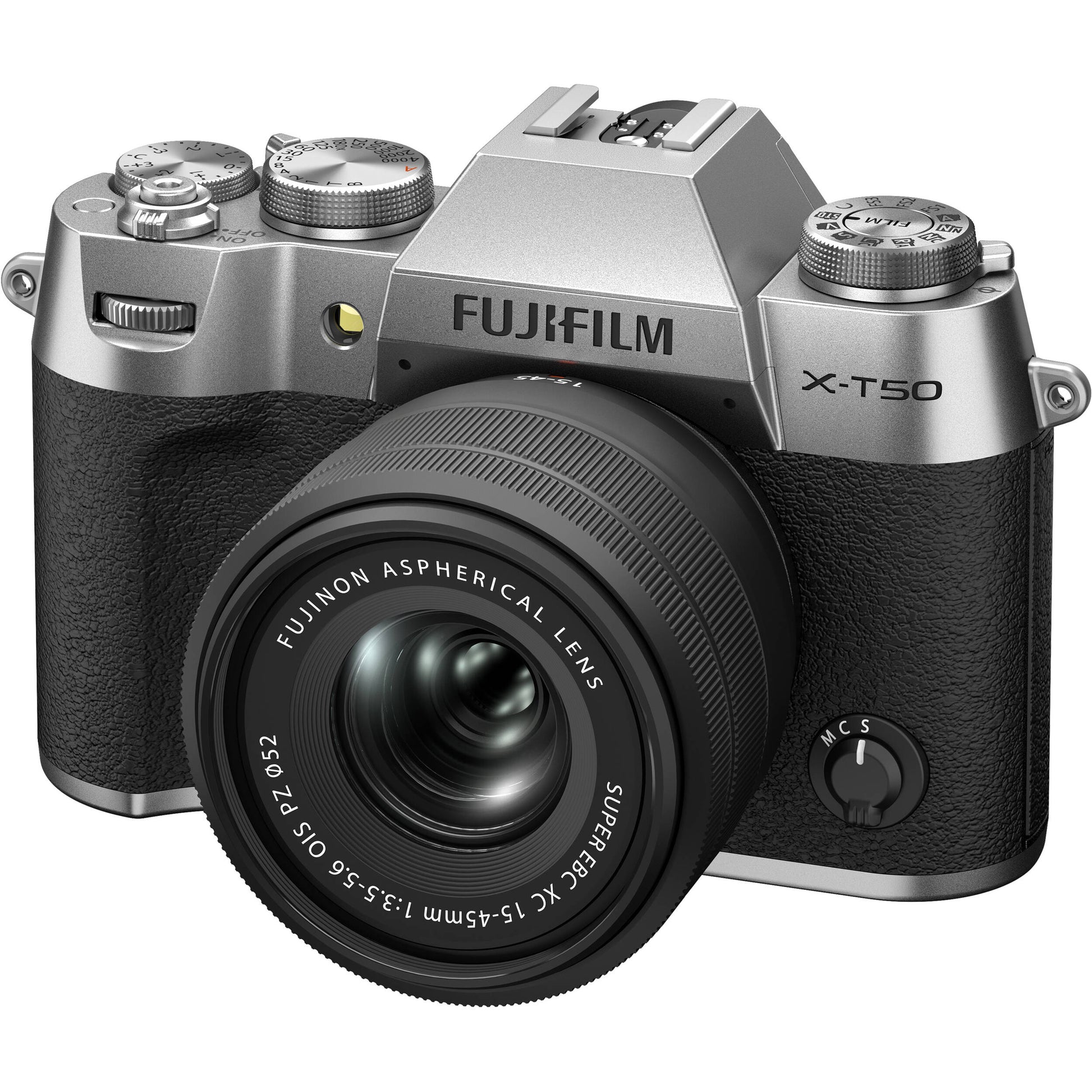 Fujifilm X-T50 Mirrorless Digital Camera with 15-45mm Lens – compact APS-C camera kit featuring a 40MP sensor, Film Simulation modes, and versatile zoom lens for everyday photography and video.