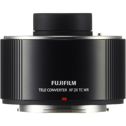 Fujifilm XF 2.0x TC WR Teleconverter – doubles focal length of XF telephoto lenses with weather-sealed reliability.