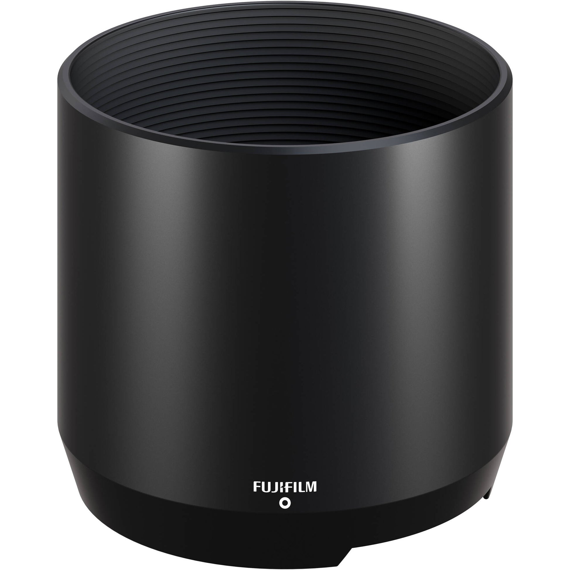 Black lens hood with 'Fujifilm' branding on a white background