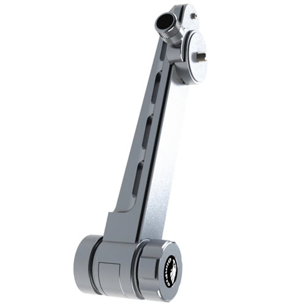 The GimPro Swivel Arm transforms a single-pivot pint to a multi-angle mount, designed to work with the GimPro Hide clamp as well as the Pipe Clamp.