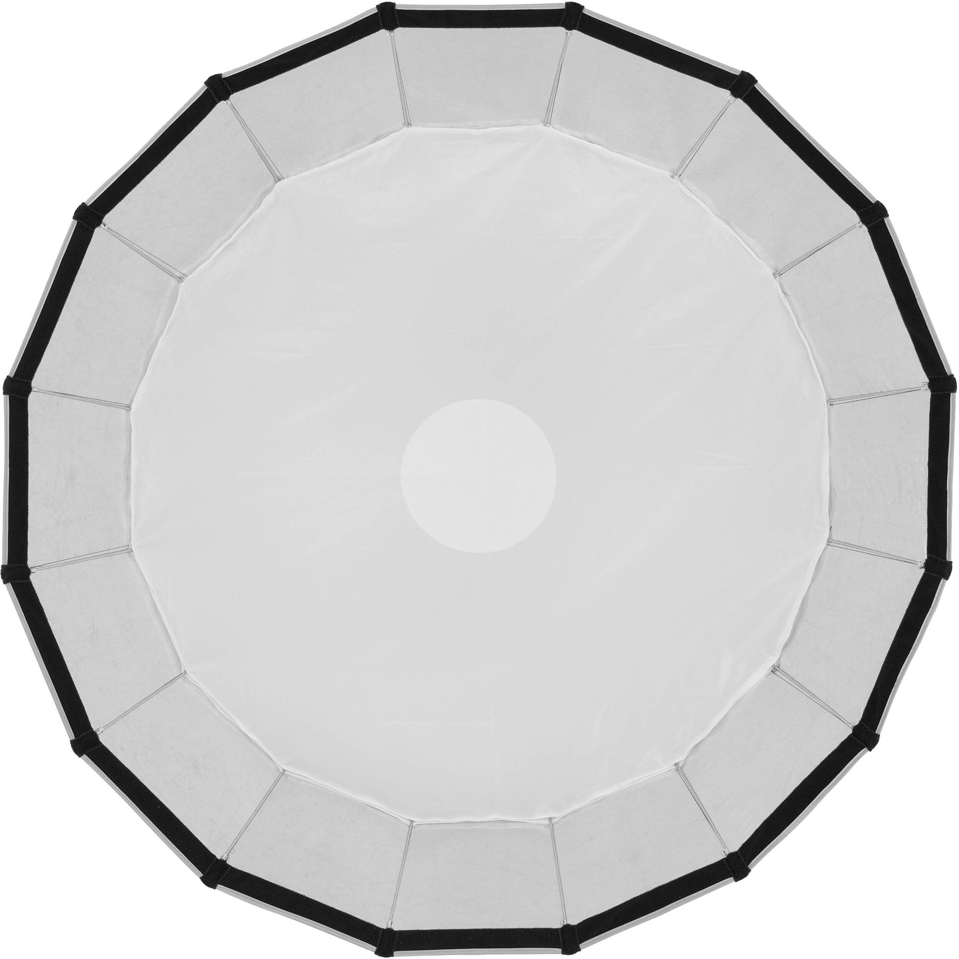 White octagonal softbox with black frame on a white background