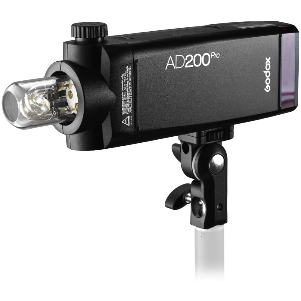 Godox AD200Pro flash light on a white background
