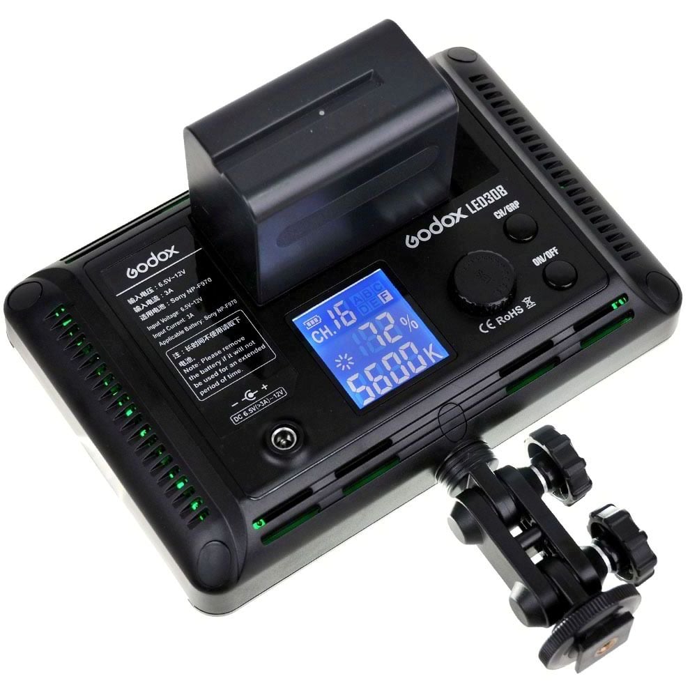 Godox LED 308C Video Light with Battery Pack & Charger