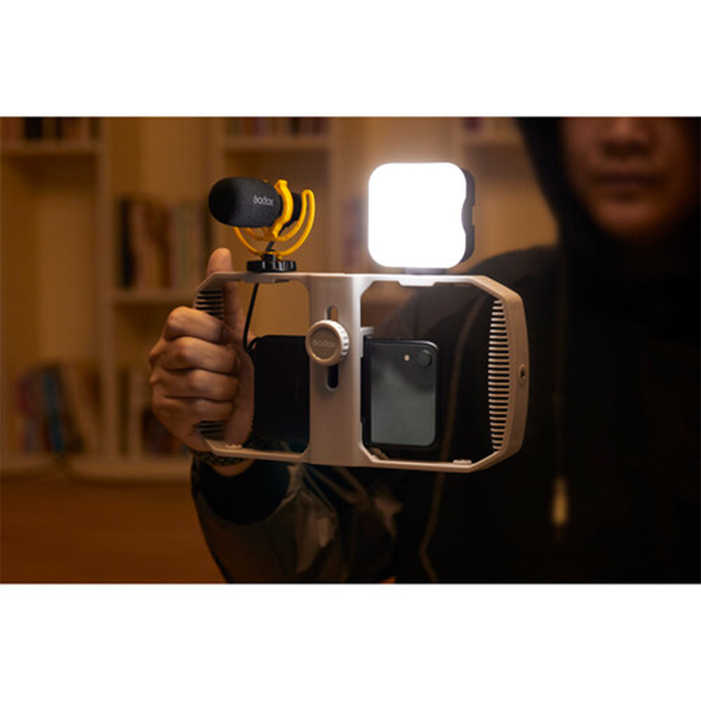 Godox LiteMons RGB LED light with adjustable color temperature and full color spectrum for photography and video.
