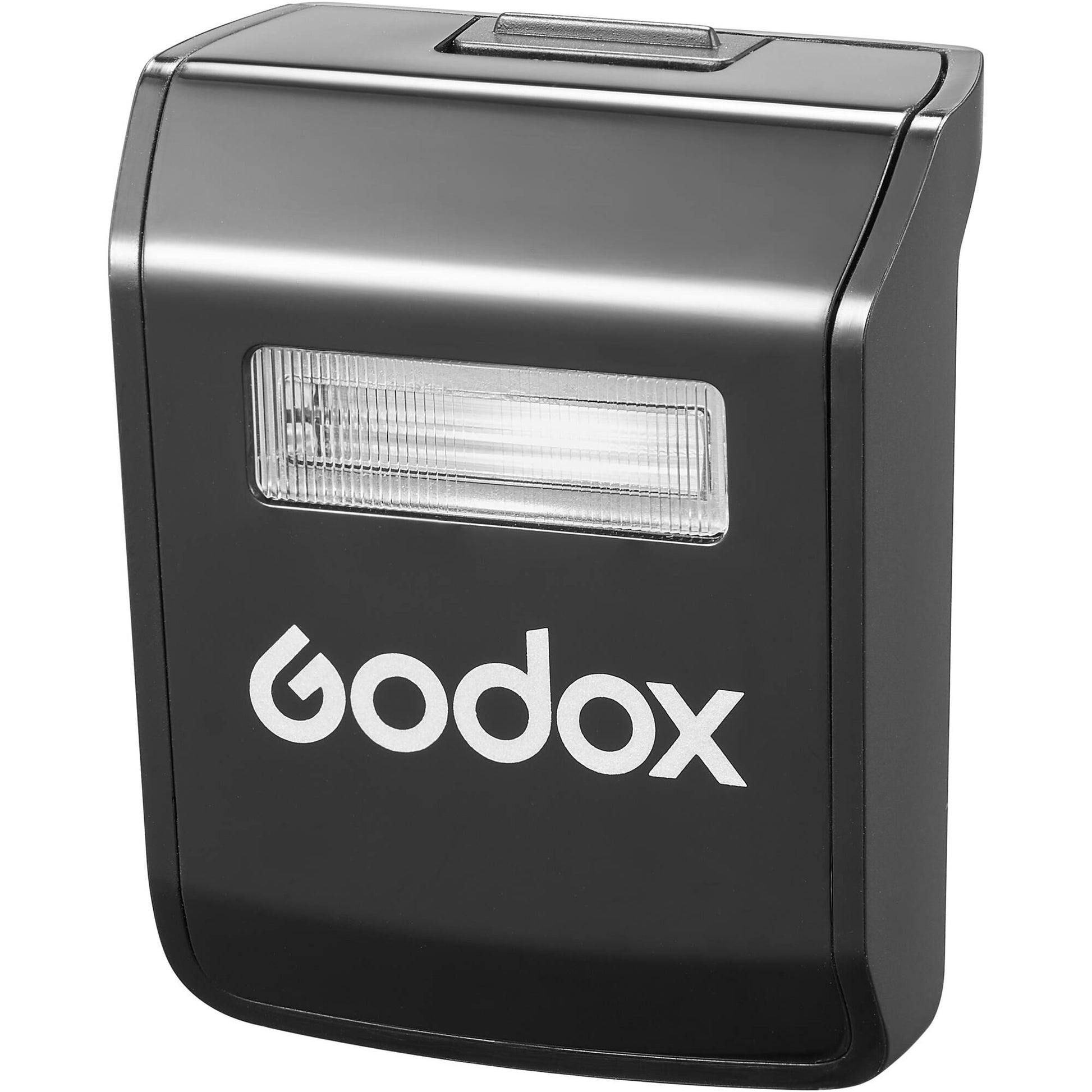 Godox V1 Pro round-head speedlight for Nikon — circular TTL flash head with detachable sub-flash, built-in modeling LED, and rechargeable lithium-ion battery grip.