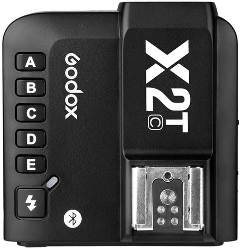 Godox X2T-C TTL Wireless Flash Trigger Transmitter for Canon – 2.4GHz wireless system with 100m range, high-speed sync up to 1/8000s, Bluetooth control via GodoxPhoto app, 5 groups, 32 channels, backlit LCD, quick-lock hot shoe.