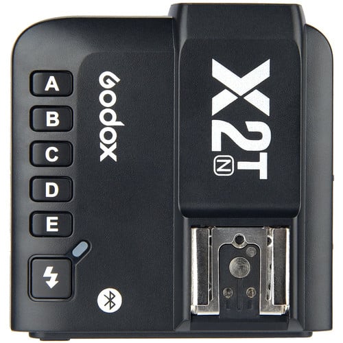 Godox X2T-N TTL Wireless Flash Trigger Transmitter for Nikon – 2.4GHz wireless system, 100m range, high-speed sync up to 1/8000s, Bluetooth control via GodoxPhoto app, 5 groups, 32 channels, backlit LCD, quick-lock hot shoe.